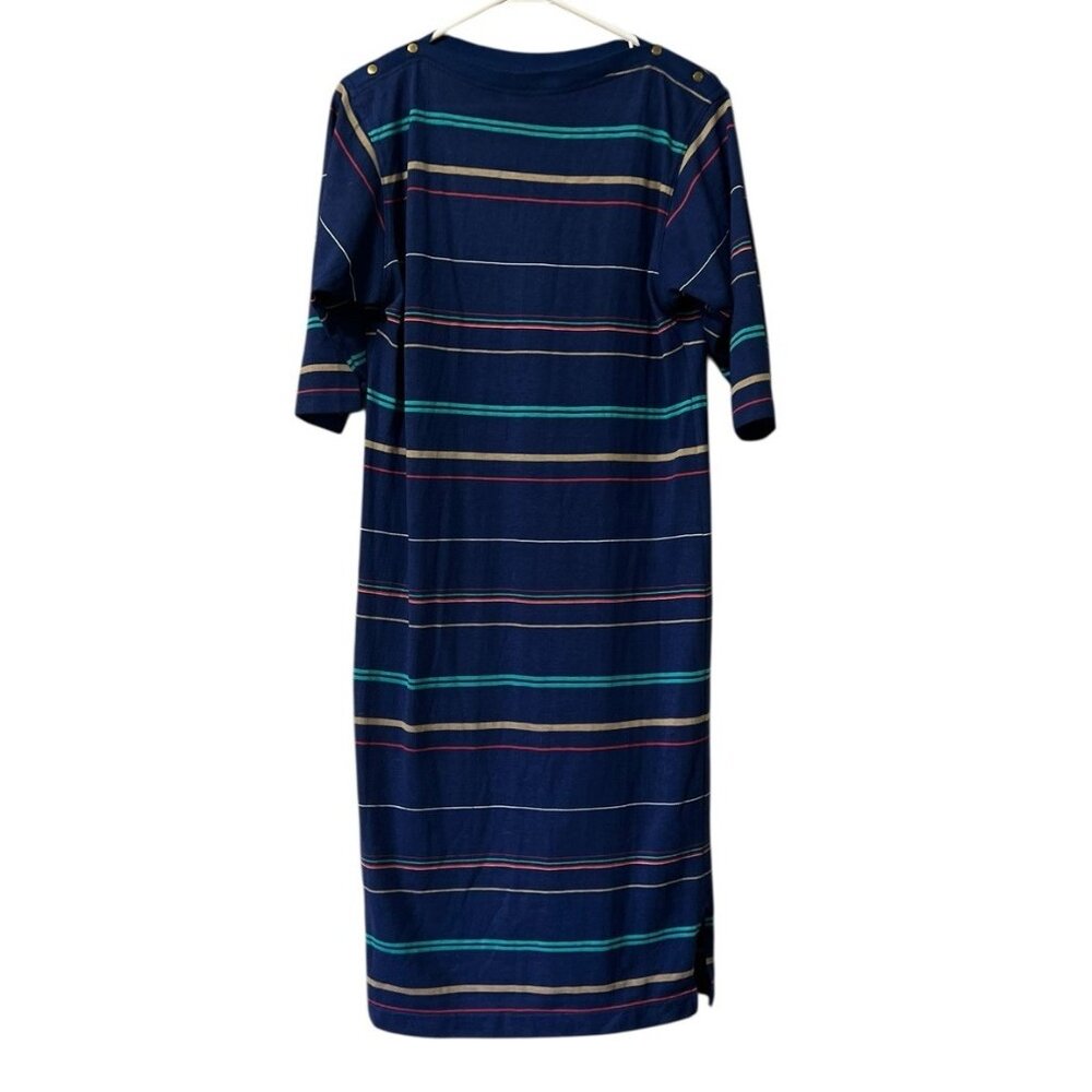 Pandora Womens Dress Size Large Striped 3/4 Sleeve Made In‎ USA Classic VTG